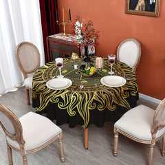 Sun God Printed Round Table Cloth Colorful Table Cover
