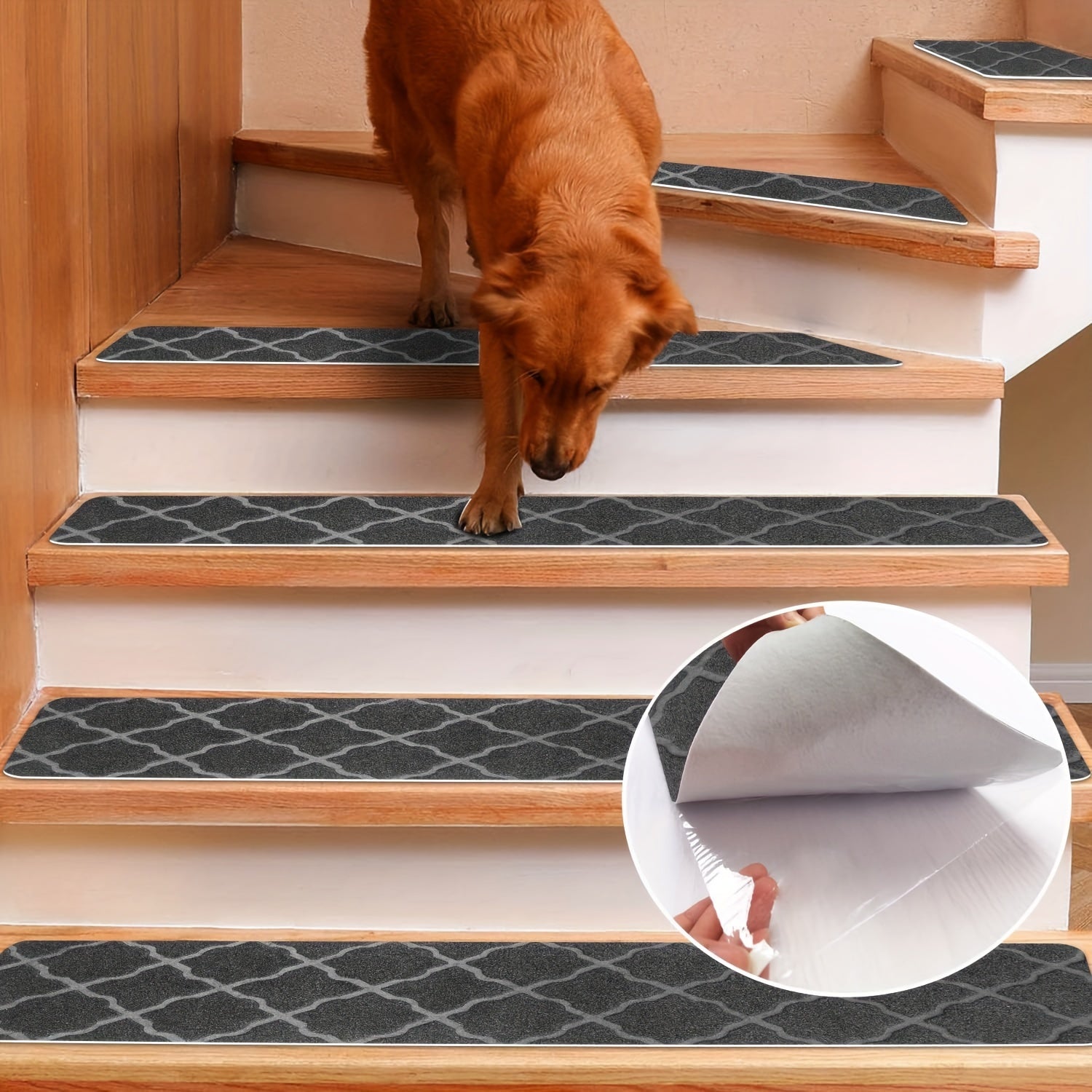 15pcs Stair Treads Non Slip Carpet Tape for Wooden Steps