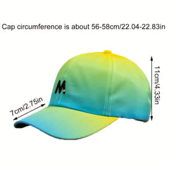 M Embroidery Baseball Cap Fluorescent Gradient Sports Hat Sunscreen Dad Hats