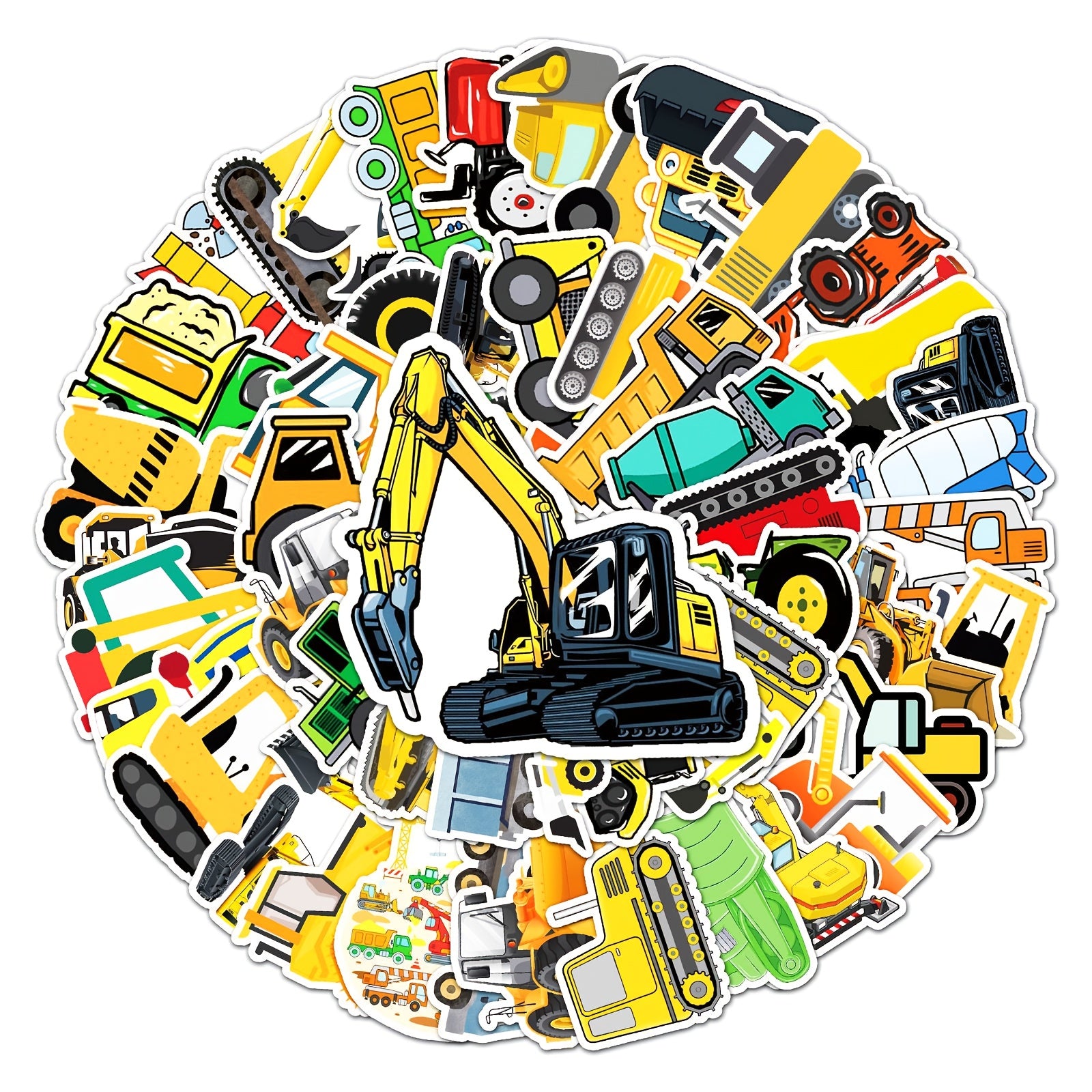 50pcs Truck Sticker Engineering Vehicle Stickers Waterproof Decorative Stickers