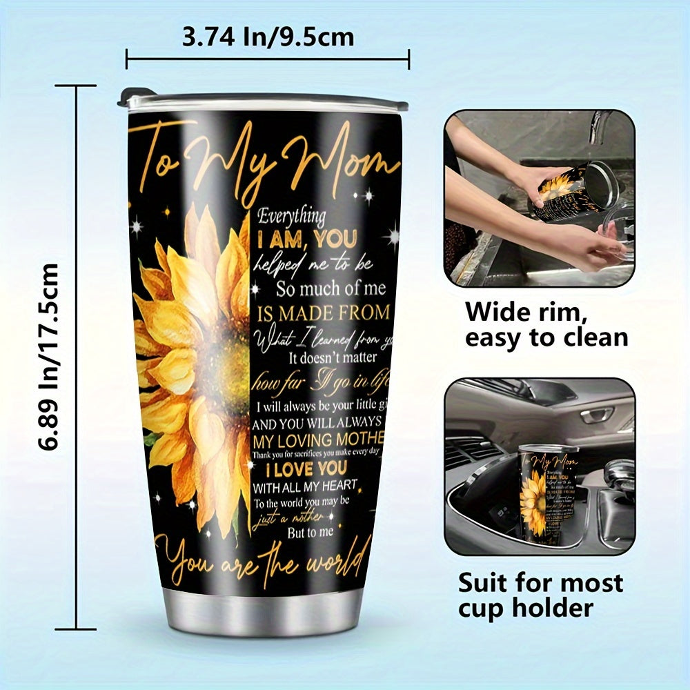 20oz Flower Pattern Insulated Water Bottle