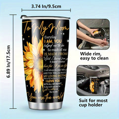 20oz Flower Pattern Insulated Water Bottle