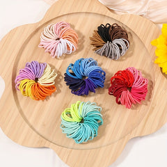100pcs Candy Nylon Elastic Hair Ties Hair Accessories Gift For Girls