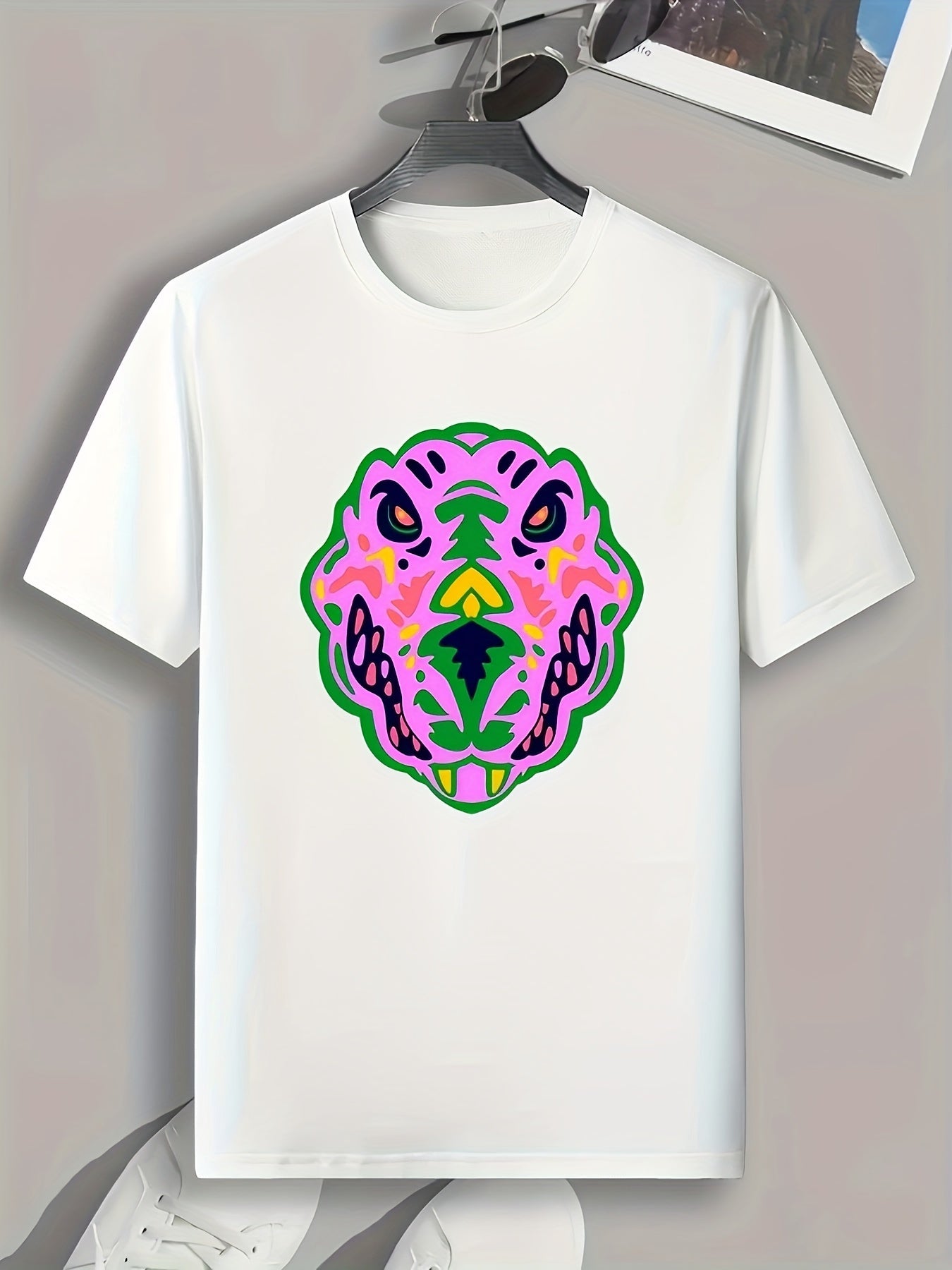 Monster Print Men's Graphic T-shirt for Summer