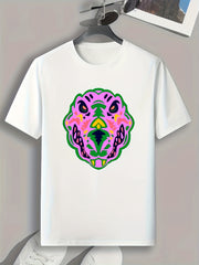 Monster Print Men's Graphic T-shirt for Summer