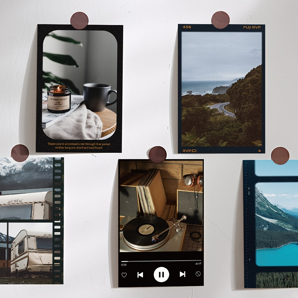 10pcs Creative Postcards Indoor Wall Self Paste Photo Material