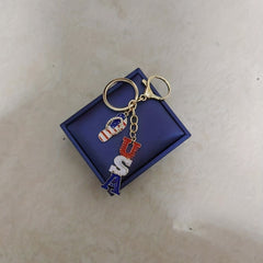 American Flag Alloy Inlaid Diamond Keychain Independence Gift