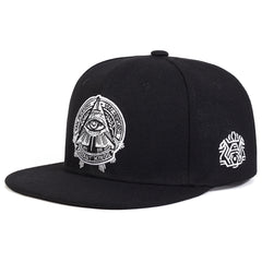 God's Eye Embroidered Men's Hip Hop Flat Brim Hat