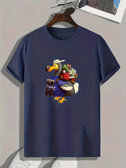 Goose Print Men's Graphic T-shirt for Summer