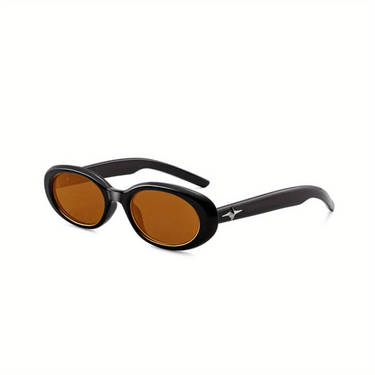 Y2K Oval Sunglasses Hiphop Star Decor Glasses UV400