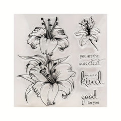 1pc Lily Flower Clear Stamps Transparent Stamp DIY Craft Making Greeting Card