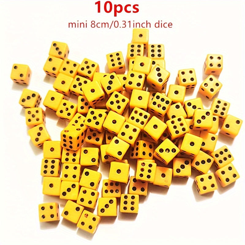 Acrylic Drinking Dice Set for Games & Math Teaching, Mini 8mm Dices, 10/20/50pcs