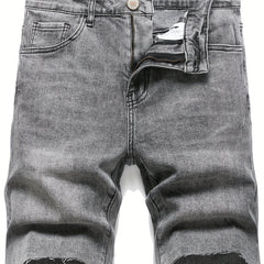 Men's Denim Shorts with Pockets for Summer Casual Wear
