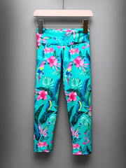 Girls Stretch Leggings Flowers Print Pants Kids Clothes