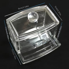 Swab Holder Apothecary Jar with Wooden Lid - Bathroom Container