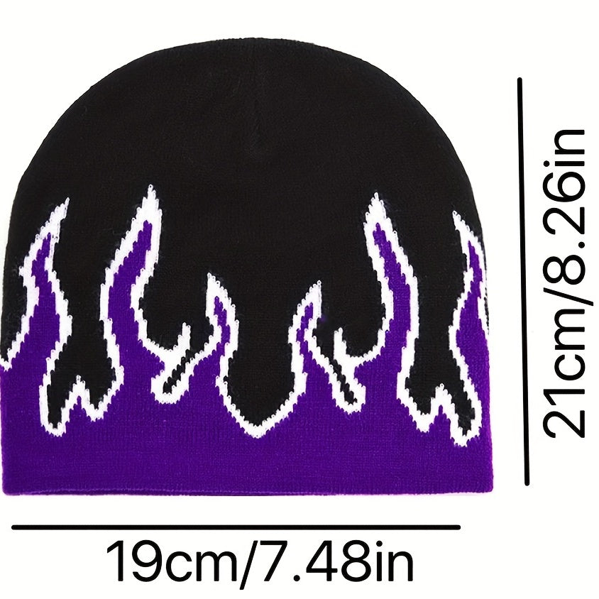 Men's Hip Hop Street Flame Pullover Knit Hat