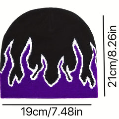 Men's Hip Hop Street Flame Pullover Knit Hat