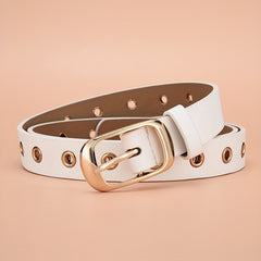 Punk PU Leather Rivet Belt Metal Oval Buckle Waist Belts