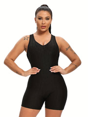 Tight Fit Jumpsuit Sports Fitness Yoga Running Jumpsuit