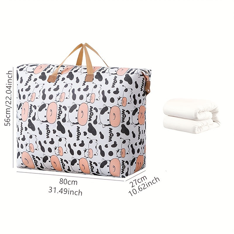 Print Zipper Quilt Storage Bag Large Capacity