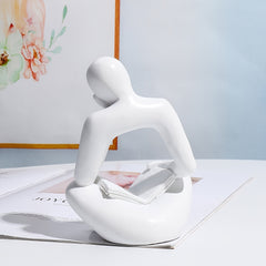 Abstract Character Reading Book Art Decoration