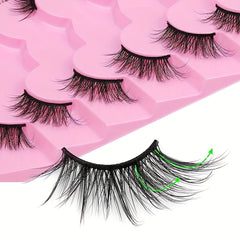Soft Fluffy D Curl Half Eye Lashes, Natural Faux Mink False Eyelashes