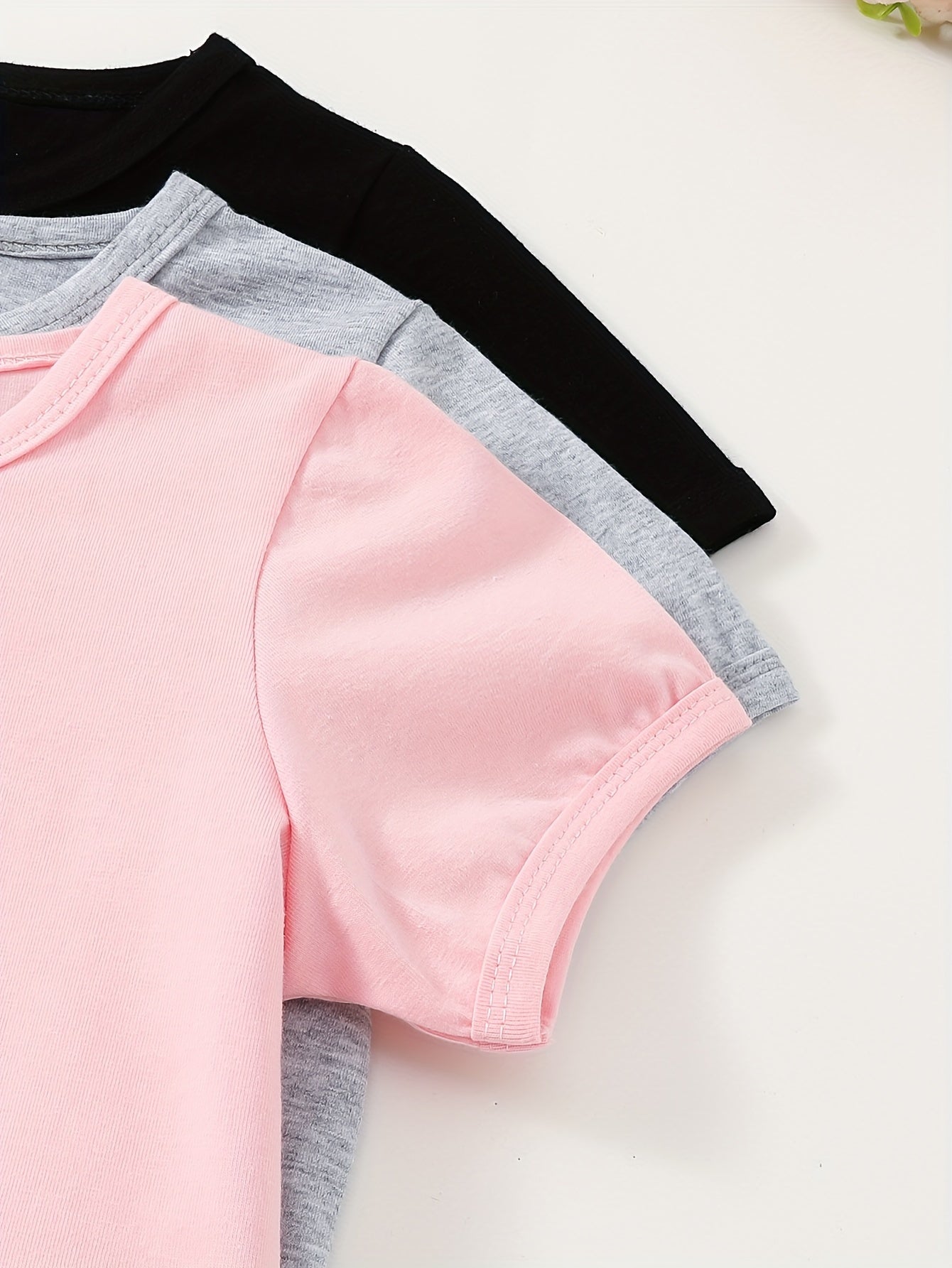 3pcs Girls Cropped Short Sleeve T shirt Set Spring Summer Gift