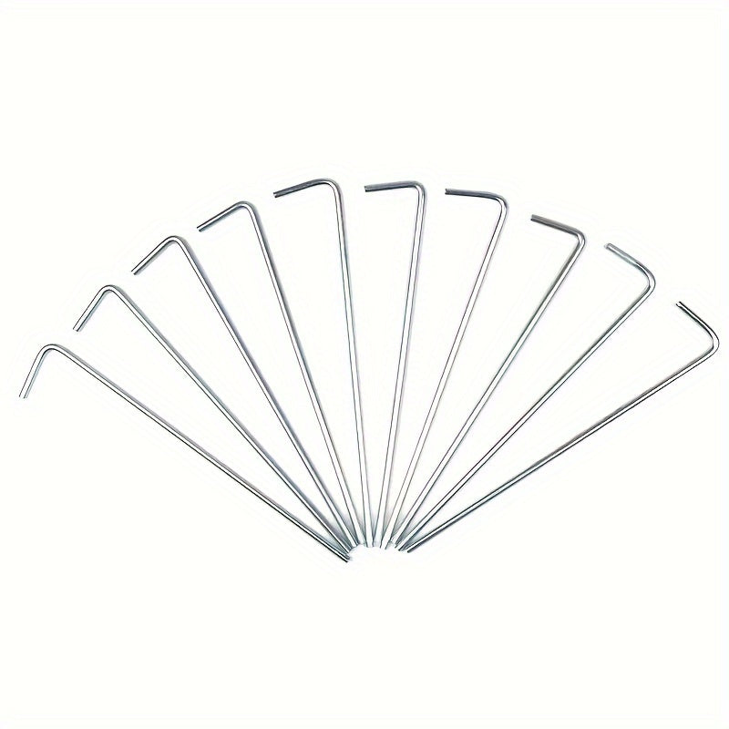 10pcs Heavy Duty Metal Stakes Tent Garden Pegs For Gardening And Canopy