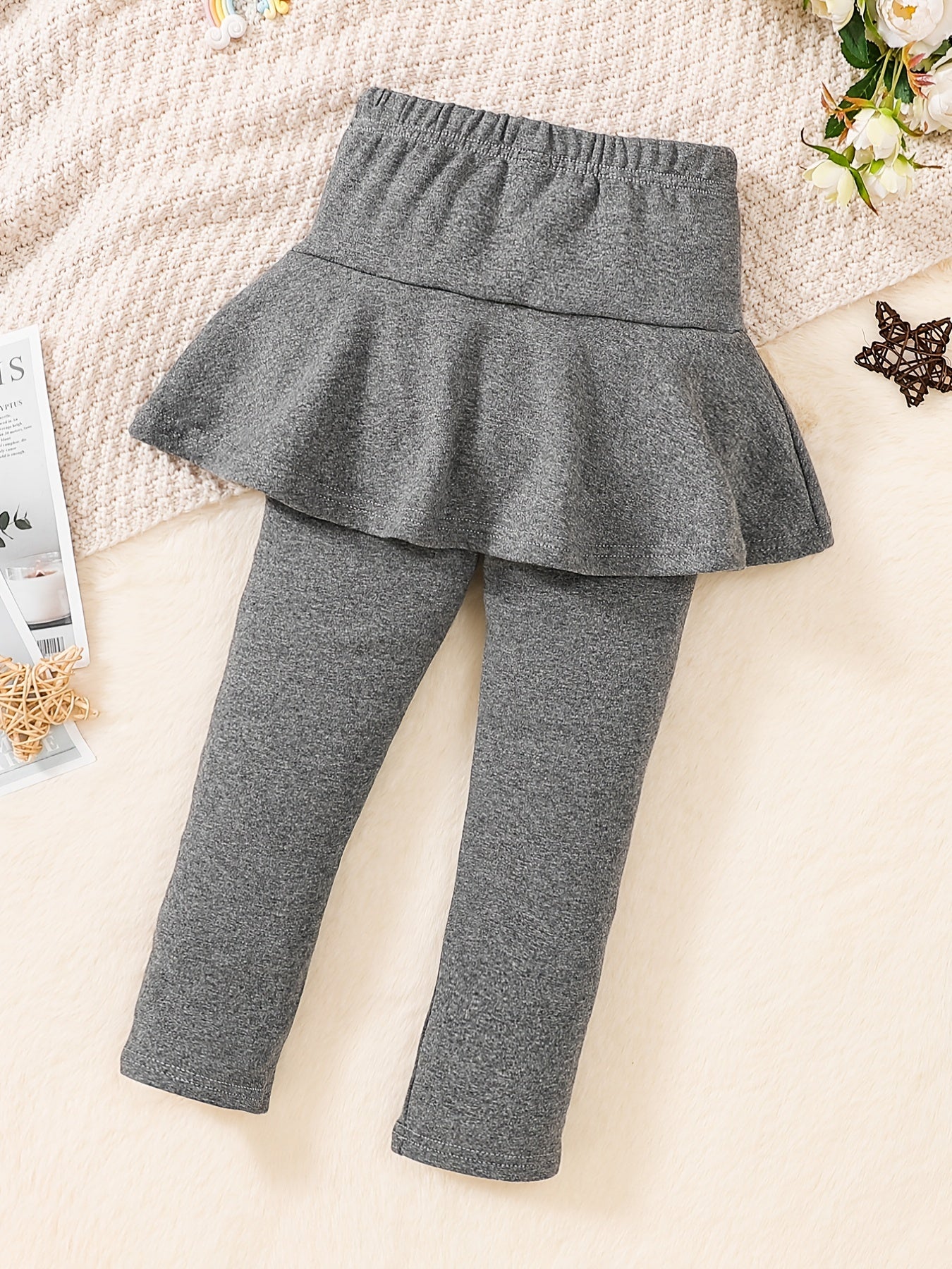 Girls Footless Tight Leggings With Ruffle Tutu Skirt