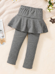 Girls Footless Tight Leggings With Ruffle Tutu Skirt