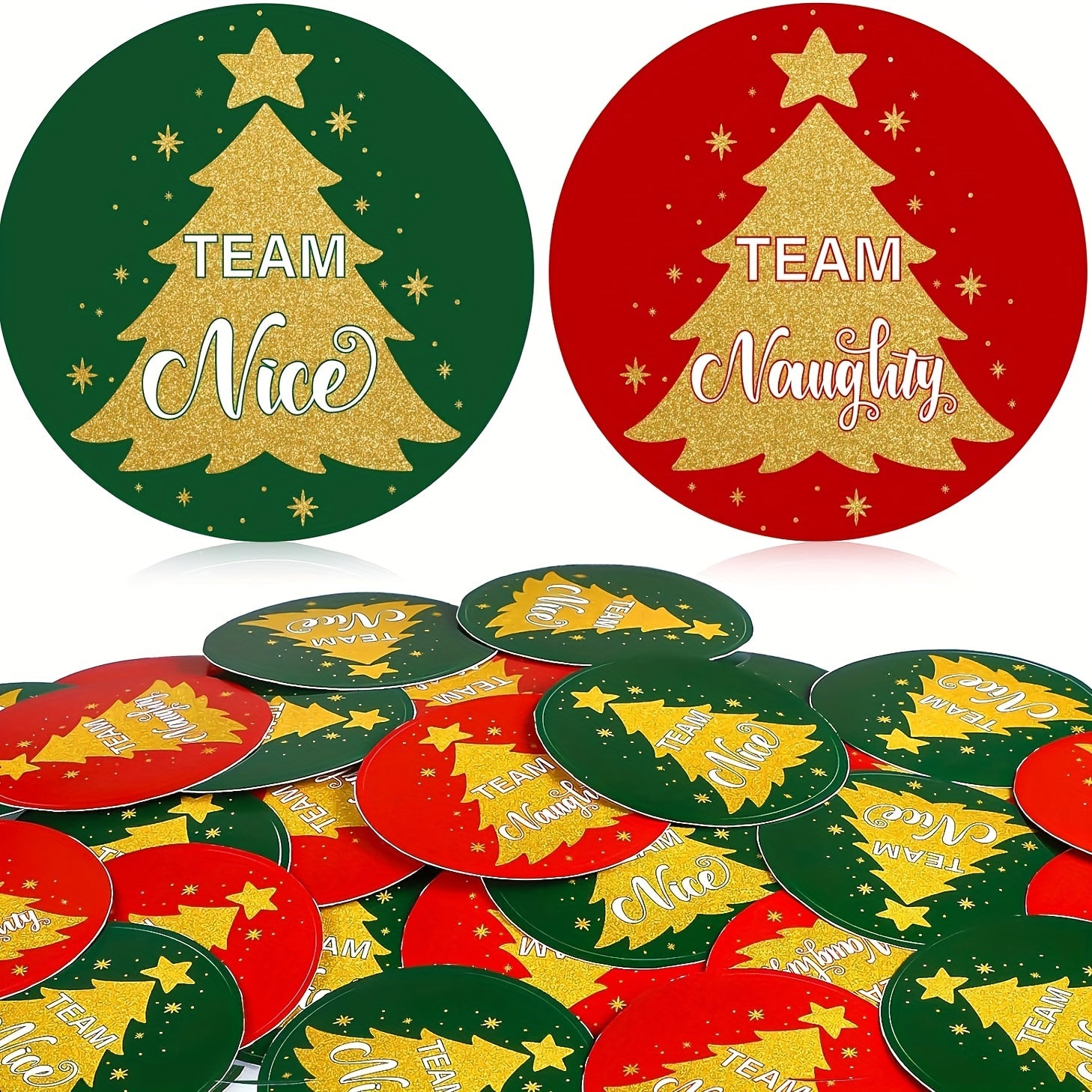 500pcs Christmas Stickers Round Christmas Tree Labels Envelope Stickers