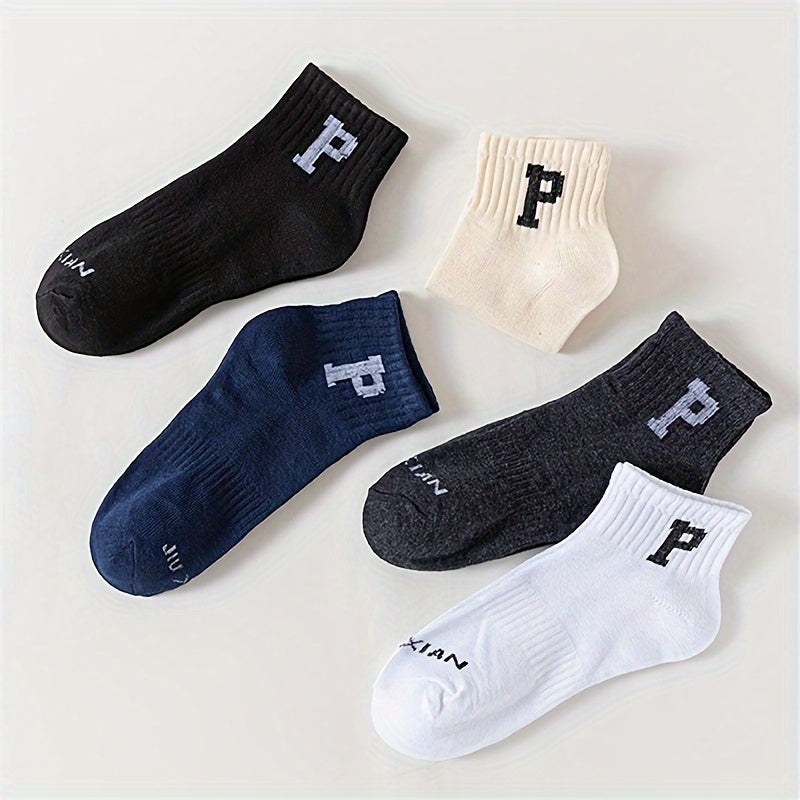 5 Pairs Letter Print Socks Mid Tube Women's Stockings