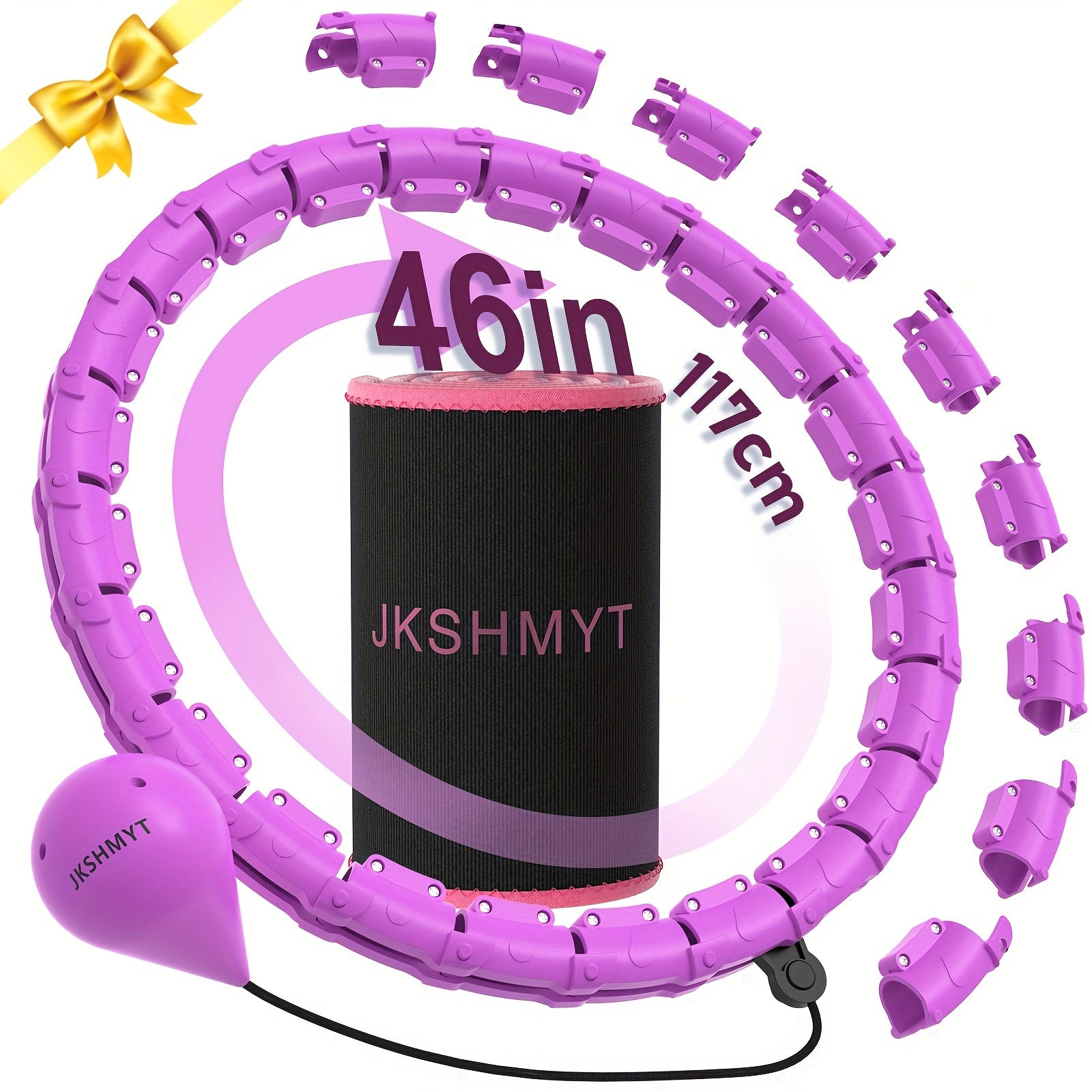 JKSHMYT Weighted Hoop for Weight Loss 46 Inch with Waist Trainer for Women