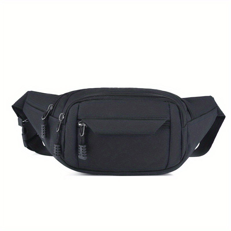 Waterproof Sports Waist Bag with 3 Zipper Pockets