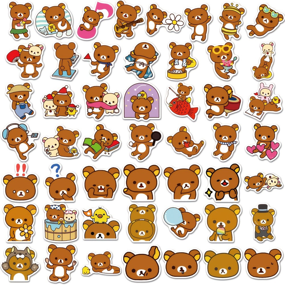 100pcs Cartoon Bear Stickers Animal Bear Diy Stickers Waterproof Stickers