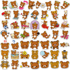 100pcs Cartoon Bear Stickers Animal Bear Diy Stickers Waterproof Stickers
