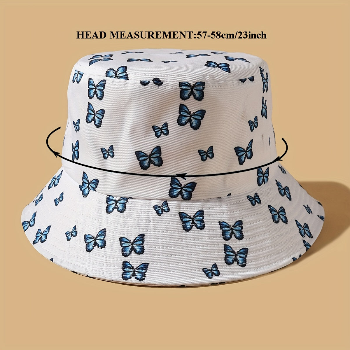 3D Building Blocks Bucket Hat Unisex Butterfly Print Basin Hat