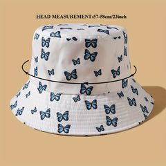 3D Building Blocks Bucket Hat Unisex Butterfly Print Basin Hat