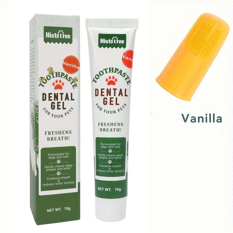 Pet Dental Cleaning Kit with Toothpaste & Finger Toothbrush