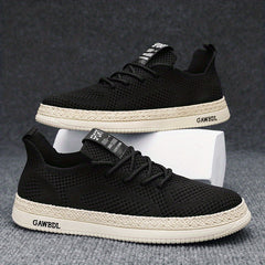 Men's Casual Low Top Lace-up Sneakers Comfortable Walking Shoes