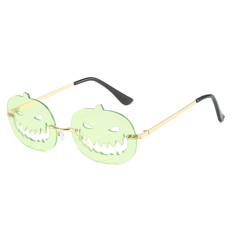Men's Pumpkin Devil Face Sunglasses Halloween Funny Decorative