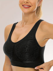 Jacquard Wireless Sports Bra Running Workout Tank Bra Women's Lingerie