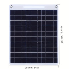 30W Polysilicon Dual USB Solar Panel for Camping Hiking RV