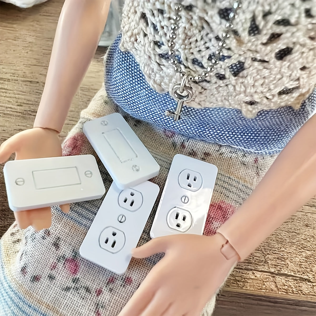 10pcs Dollhouse Power Outlets & Light Switches DIY Home Decor Accessories