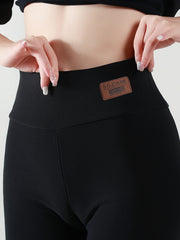 Warm Yoga Leggings Solid Fitness Sports Fleece Tight Pants Women's