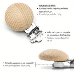 10pcs Non Toxic Wood Pacifier Clips Infant Pacifier Holder Accessories