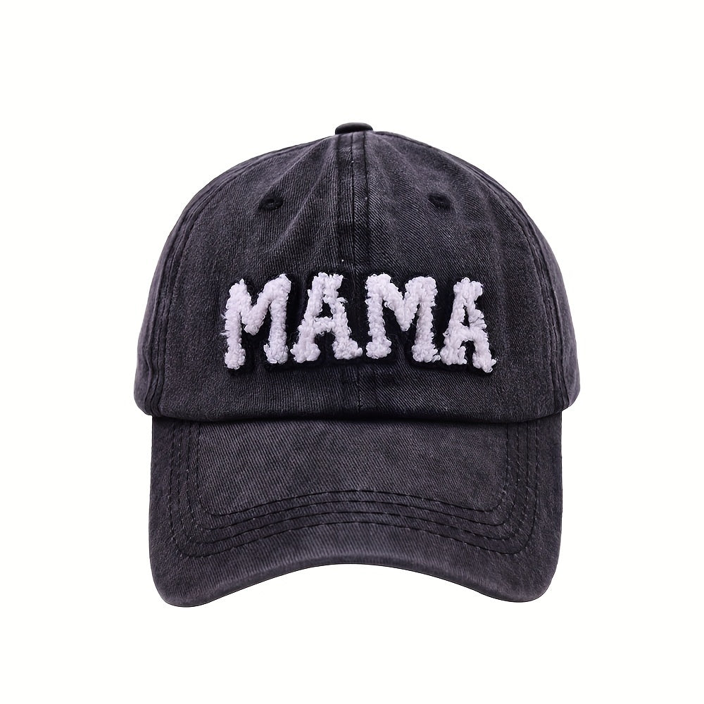 MAMA Patch Baseball Cap Candy Washed Distressed Sunscreen Dad Hats
