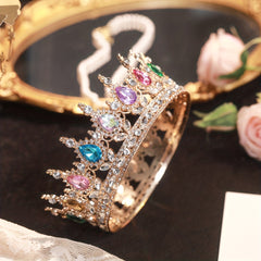 Colorful Zircon Crown Princess Crown for Girls