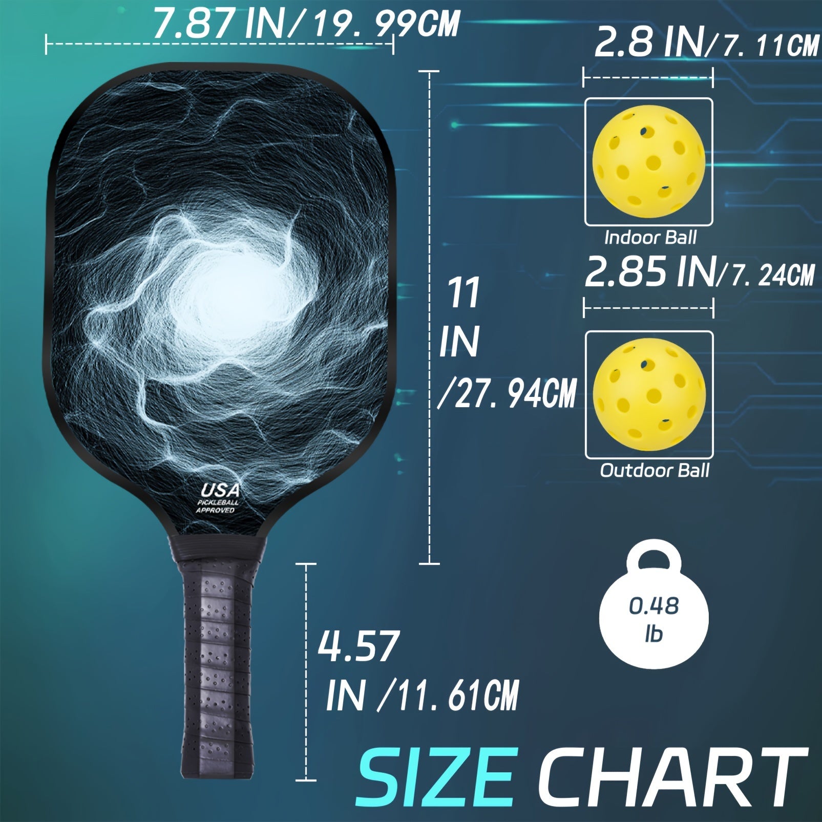 2pcs USAPA Approved Fiberglass Pickle Ball Paddle Set With 4 Balls