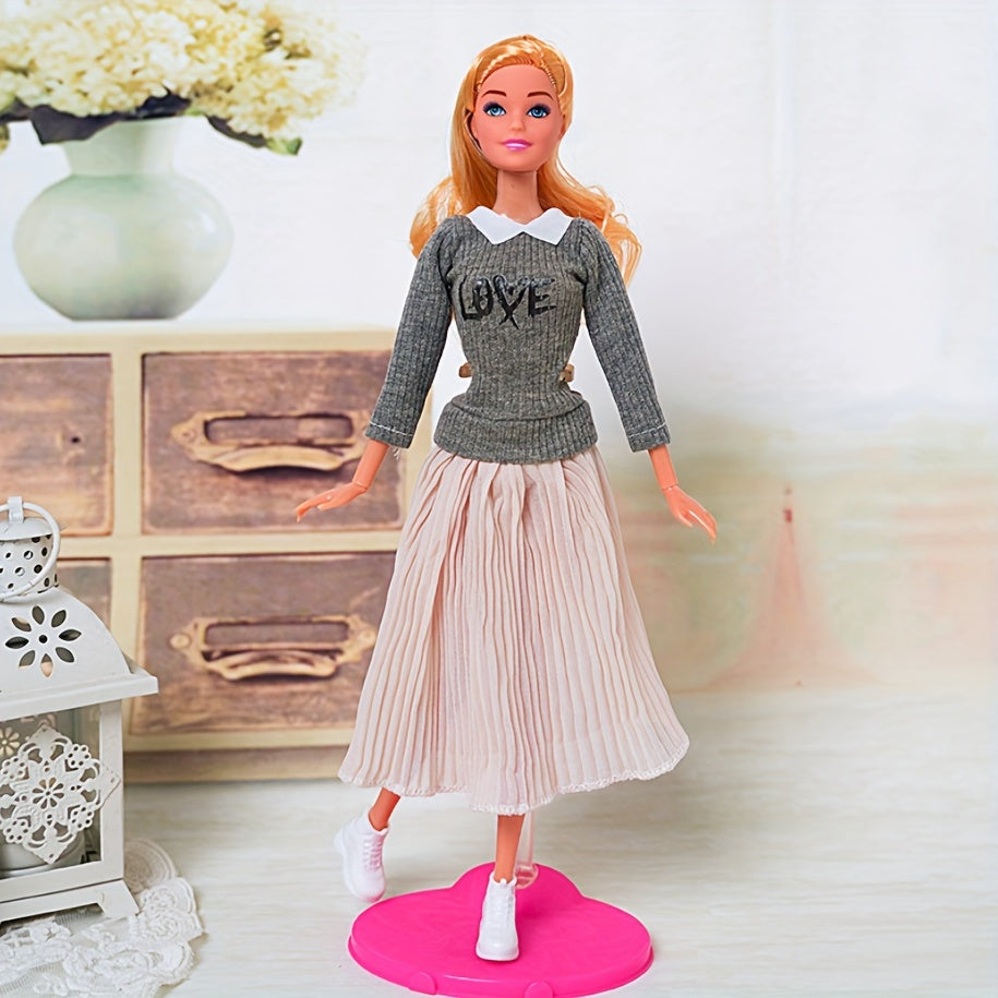 Casual Dress Outfit for 29.97 cm Doll DIY Dollhouse Toys